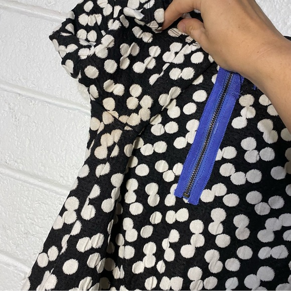 Gorgeous Deletta Anthropolgie Polka Dot Dress V Neck Blue Zipper XS - flaw - Picture 5 of 12